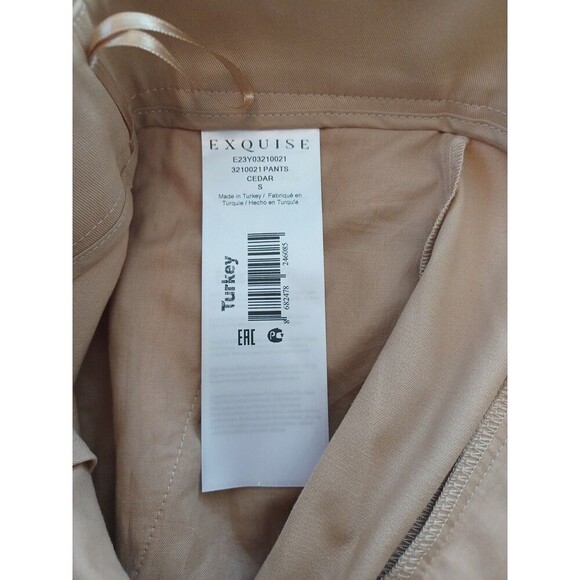 Anthropologie Exquise NWT high rise rolled hem pleated chino pants S minimalist - Picture 9 of 15